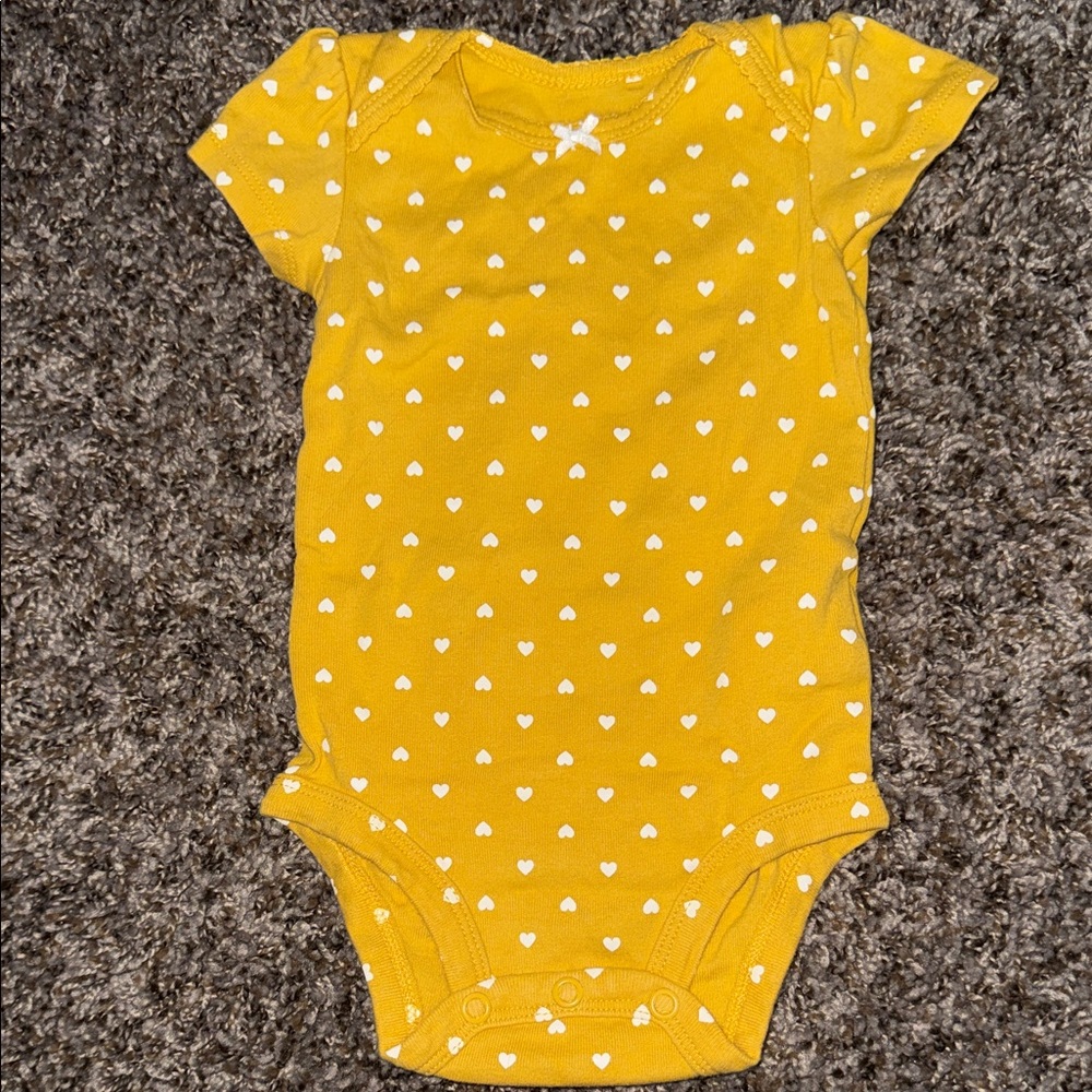 Carter's Yellow Heart Pattern Bodysuit